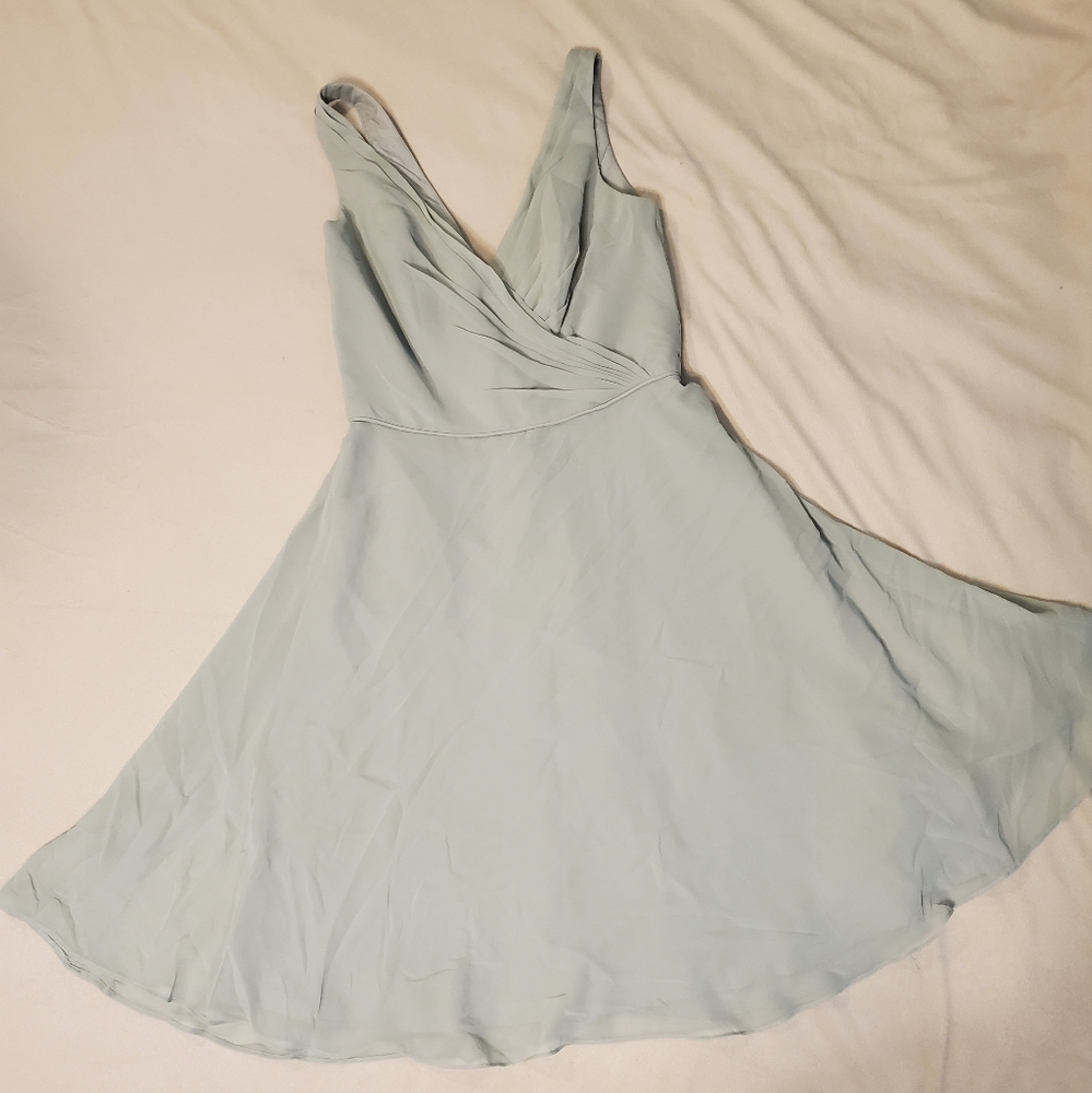 Signature by Alfred Angelo - Sage Green Knee Length Bridesmaid Dress/ Size 4 US